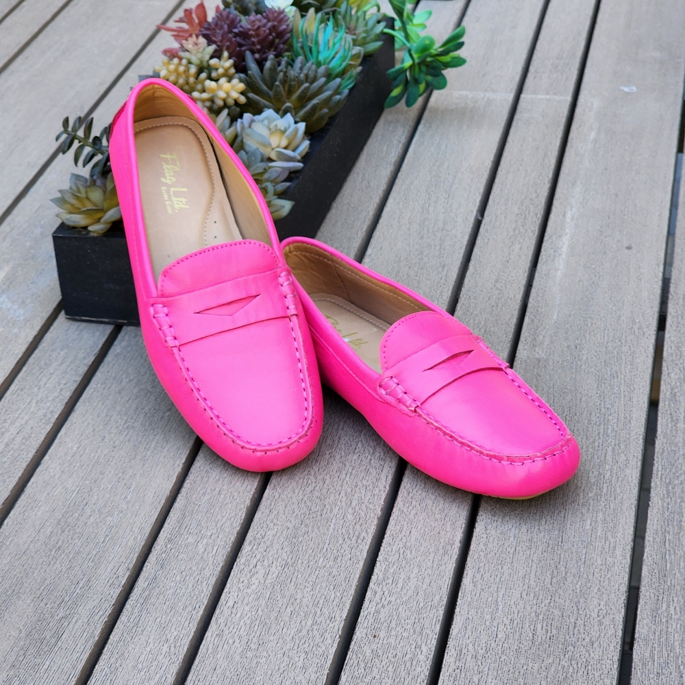 Flag LTD. Women's Morgan Pearl Leather Penny Loafers Moccasins Size 6